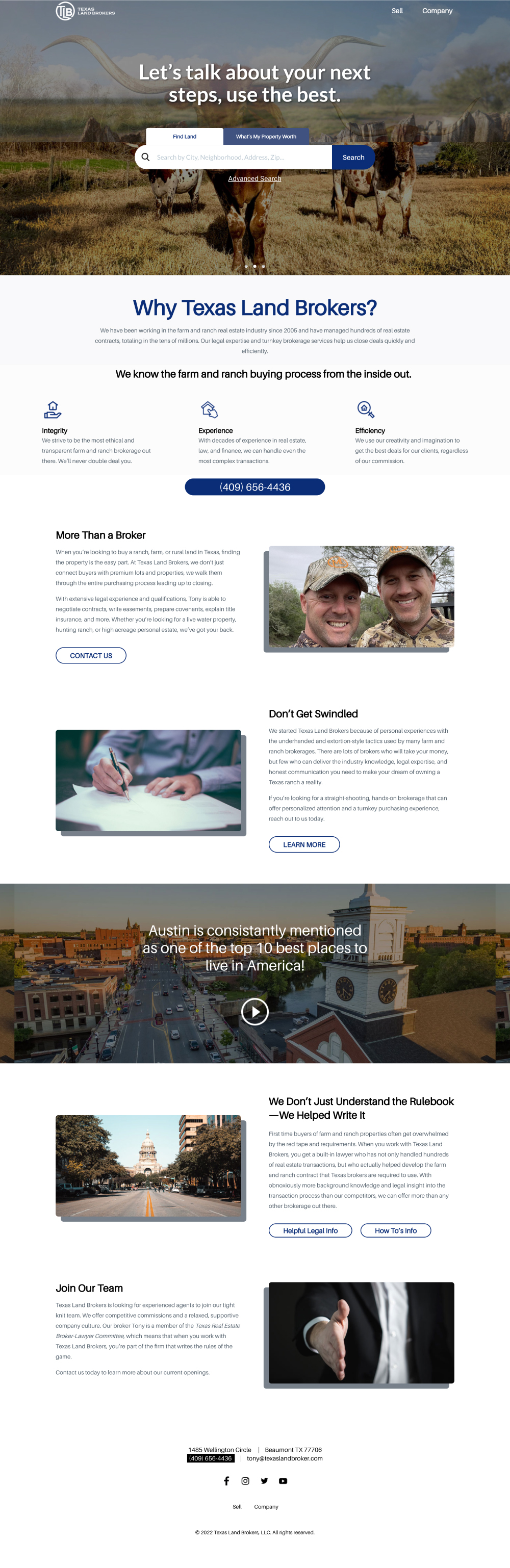 texaslandbroker-website-mockup web design company austin